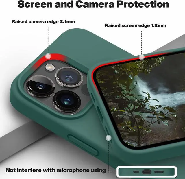 Alt view image 3 of 7 - OTOFLY Designed for iPhone 13 Pro Max Case, Silicone Shockproof Slim Thin Phone Case for iPhone 13 ProMax Case 6.7 inch (Midnight Green)