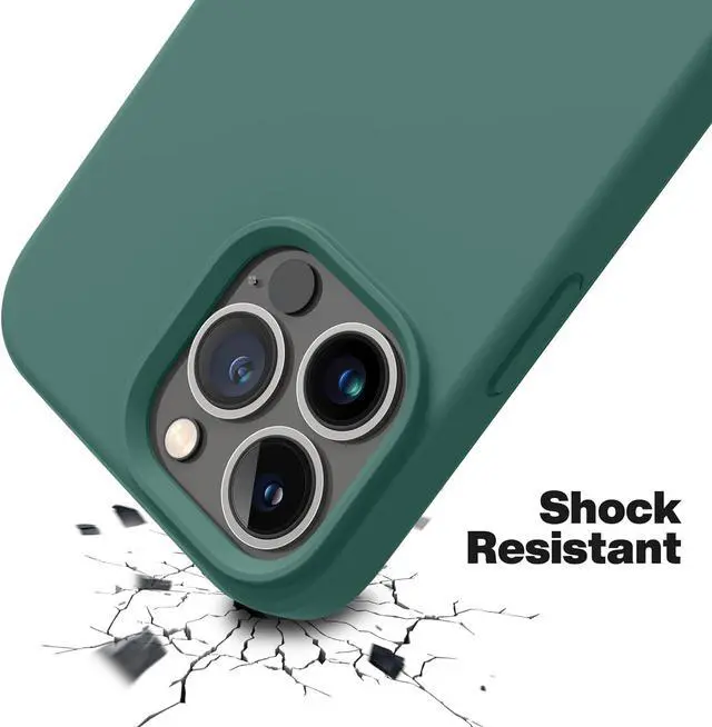 Alt view image 4 of 7 - OTOFLY Designed for iPhone 13 Pro Max Case, Silicone Shockproof Slim Thin Phone Case for iPhone 13 ProMax Case 6.7 inch (Midnight Green)