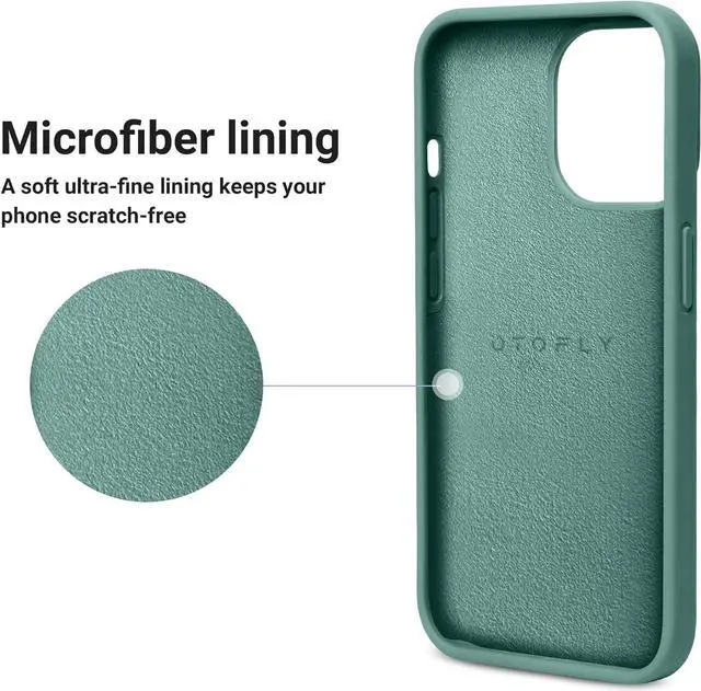Alt view image 5 of 7 - for iPhone 13 Pro Case [Compatible with MagSafe] Full-Body Silicone Shockproof Slim Thin Phone Case for iPhone 13 Pro 6.1 inch (Midnight Green)