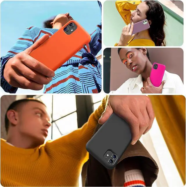 Alt view image 5 of 7 - Designed for iPhone 11 Phone Case with Screen Protector Liquid Silicone Gel Rubber Full Body Drop Protection Shockproof Cover Phone Case for iPhone 11 6.1 inch (Black)