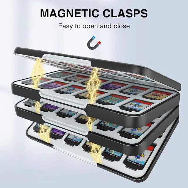 Alt view image 3 of 7 - HEIYING Game Card Case for Nintendo Switch and Switch OLED,Customized Pattern Nintendo Switch Lite Game Card Storage Case with 72 Game Card Slots and 24 Micro SD Card Slots.