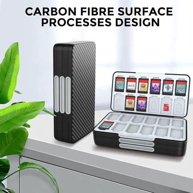 Alt view image 6 of 7 - HEIYING Game Card Case for Nintendo Switch and Switch OLED,Customized Pattern Nintendo Switch Lite Game Card Storage Case with 72 Game Card Slots and 24 Micro SD Card Slots.