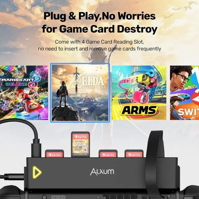 Alt view image 4 of 7 - Alxum Switch Game Card Reader, 8 in1 Switch Game Card Holder Multi Switcher