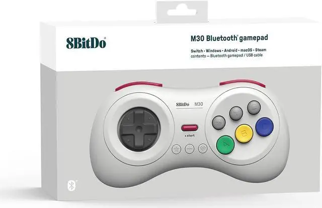 Alt view image 5 of 7 - 8Bitdo M30 Bluetooth Controller for Switch, Windows and Android, 6-Button Layout for SEGAs Classic Games (White)