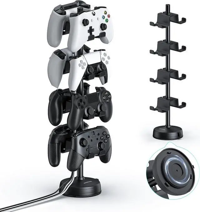 Main image of Headphone Controller Storage Holder for Desk 4 Tiers with Anti-Slip Stable Suction Cup, Controller Holder, Universal Gaming Desk Accessories for PS5/PS4/Xbox Series/Xbox One/Switch Pro