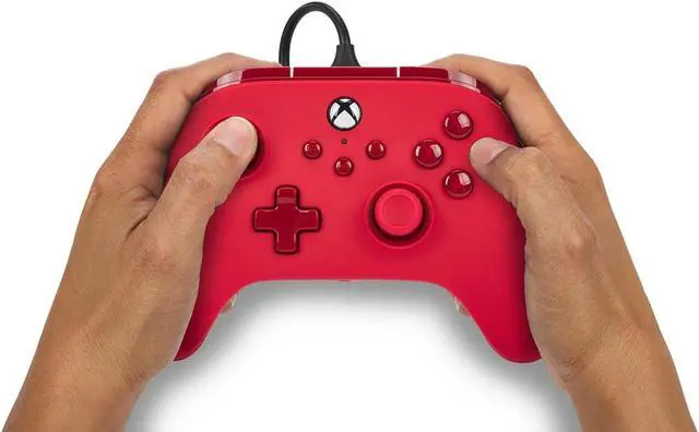 Alt view image 2 of 7 - PowerA Advantage Wired Controller for Xbox Series X|S - Red, Xbox Controller with Detachable 10ft USB-C Cable, Mappable Buttons, Trigger Locks and Rumble Motors, Officially Licensed for Xbox
