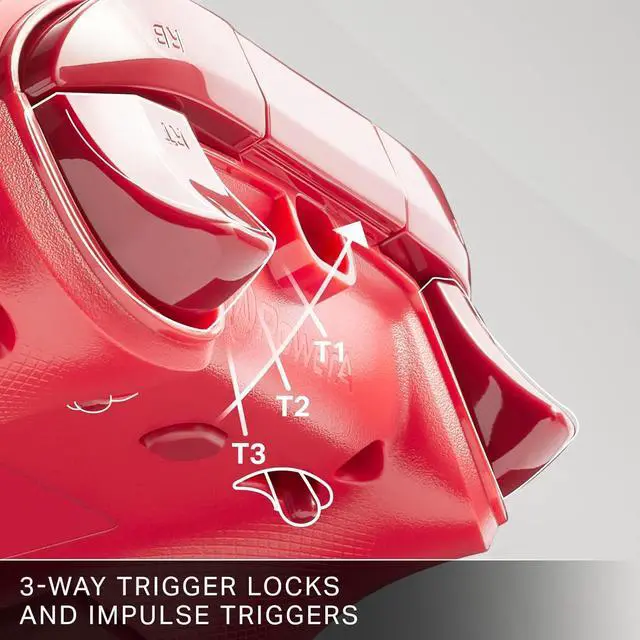 Alt view image 4 of 7 - PowerA Advantage Wired Controller for Xbox Series X|S - Red, Xbox Controller with Detachable 10ft USB-C Cable, Mappable Buttons, Trigger Locks and Rumble Motors, Officially Licensed for Xbox