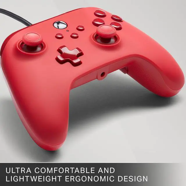 Alt view image 6 of 7 - PowerA Advantage Wired Controller for Xbox Series X|S - Red, Xbox Controller with Detachable 10ft USB-C Cable, Mappable Buttons, Trigger Locks and Rumble Motors, Officially Licensed for Xbox