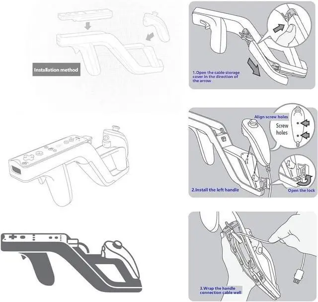 Alt view image 5 of 5 - Mario Kart Racing Wheel and Zapper Light Gun for Wii Wii U (Pack of 2, White)