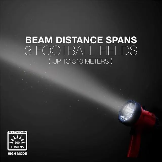 Alt view image 3 of 7 - Energizer LED Portable Spotlight, Rechargeable Spotlight Flashlight for Tough Work Environments and DIY Projects, Flash Light with Micro-USB Cable Included, Pack of 1, Red