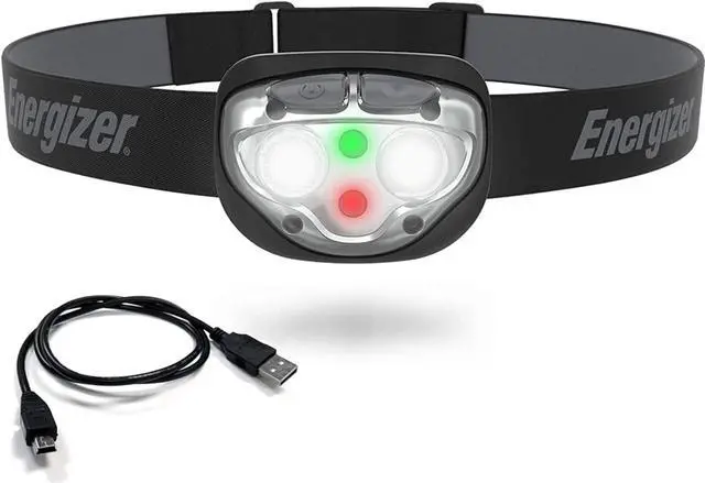 Main image of Energizer Rechargeable LED Headlamp Pro400, IPX4 Water Resistant, High-Powered Bright LED, Multiple Light Modes, Best Headlight for Camping, Running, Outdoors, Emergency Light, USB Included