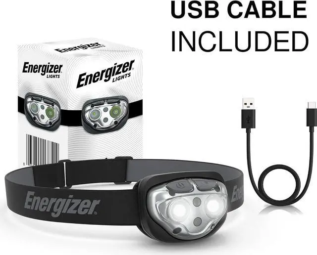 Alt view image 2 of 7 - Energizer Rechargeable LED Headlamp Pro400, IPX4 Water Resistant, High-Powered Bright LED, Multiple Light Modes, Best Headlight for Camping, Running, Outdoors, Emergency Light, USB Included