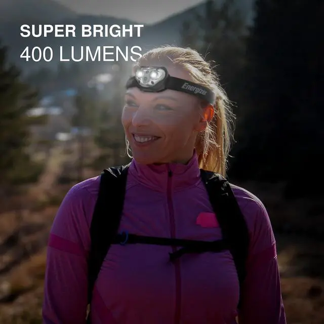 Alt view image 5 of 7 - Energizer Rechargeable LED Headlamp Pro400, IPX4 Water Resistant, High-Powered Bright LED, Multiple Light Modes, Best Headlight for Camping, Running, Outdoors, Emergency Light, USB Included