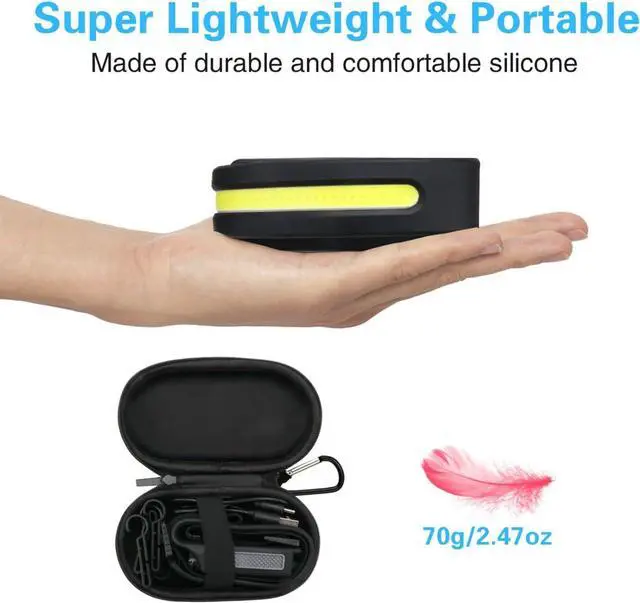 Alt view image 7 of 7 - Original 2 Rechargeable Headlamp Flashlight w/Red Light & Carry Case 1000 Lumen Bright LED Head Lamp Wide Beam Motion Sensor 2.4 oz Lightweight Headlight for Hiking & Camping Gear