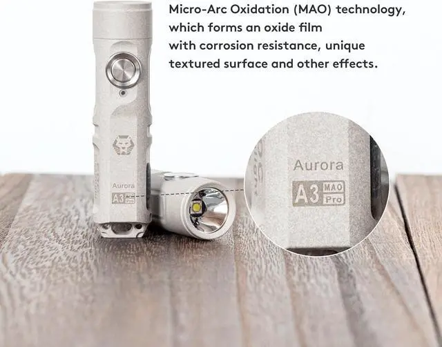 Alt view image 2 of 6 - RovyVon A3 Pro G4 USB-C Rechargeable 7000K EDC Flashlight, 650 High Lumen Ultra Bright with Cool White, Momentary On, Lock Mode, Gift for Pocket Outdoor(Marble Surface)