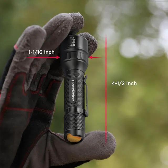 Alt view image 5 of 7 - EverBrite 2-Pack 150 Lumens Super Small Mini LED Flashlight, Zoomable Flashlight with Lanyard&Clip, 3 Modes, IPX4 Waterproof, for Camping Hiking, Emergency, EDC, Survival Use, 2 AA Batteries Included