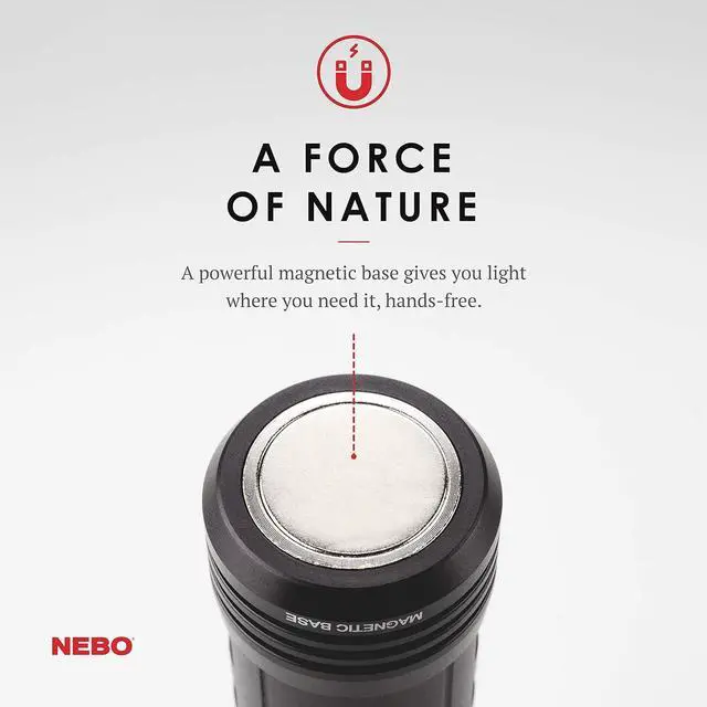 Alt view image 4 of 7 - Nebo Slyde Rechargeable Flashlight with Work Light | Rechargeable Flashlight with 4 Light Modes and a Magnetic Base