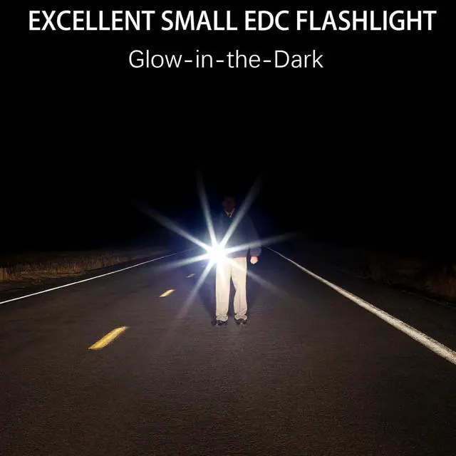 Alt view image 7 of 7 - Mini EDC Flashlight, 900 High Lumen Keychain Flashlights, Rechargeable Pocket LED Flashlight with Red UV Blue Light - 12 Modes, IP65 Water Resistant, USB-C, Tail Magnet (Black)