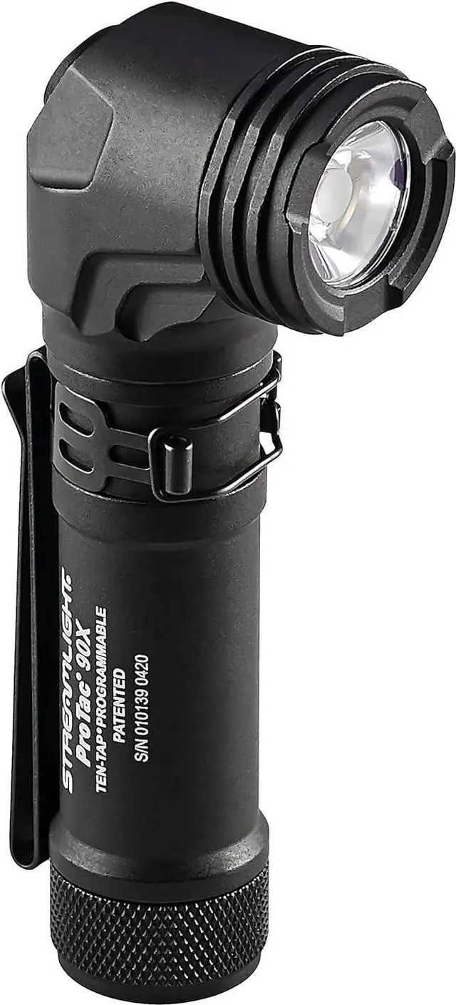 Main image of Streamlight 88094 ProTac 90X 1000-Lumen Right Angle Compact Multi-Fuel Tactical EDC Flashlight Includes Non-Rechargeable Batteries and Holster, Black
