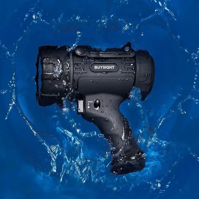 Alt view image 3 of 7 - BUYSIGHT Rechargeable Spotlight Flashlight, TURE 800 lumens IPX7 Waterproof Flashlight Hunting Lamp with red Filter (Black)