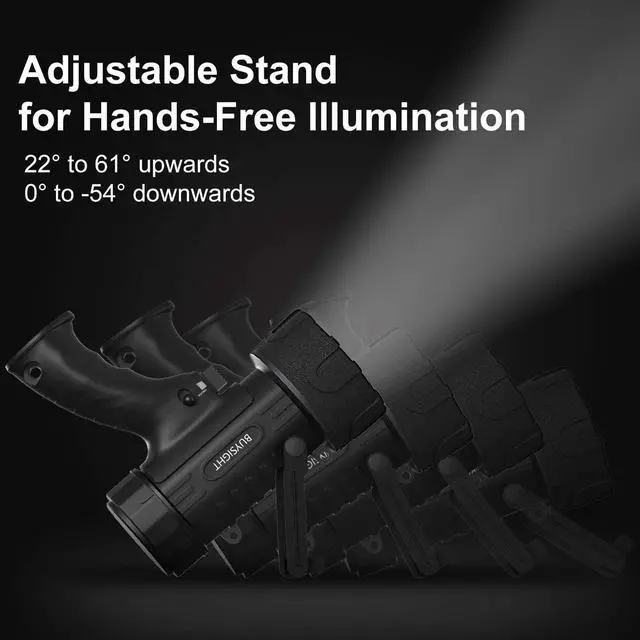Alt view image 7 of 7 - BUYSIGHT Rechargeable Spotlight Flashlight, TURE 800 lumens IPX7 Waterproof Flashlight Hunting Lamp with red Filter (Black)