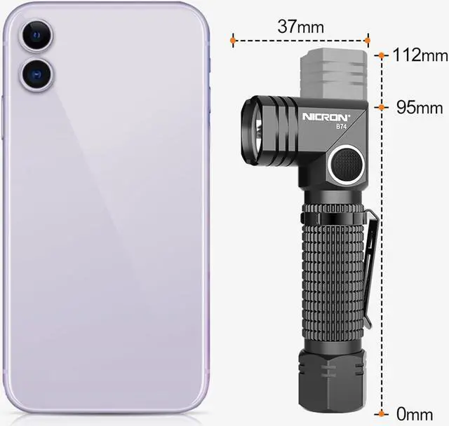 Alt view image 4 of 7 - NICRON Flashlight, 700 Lumens 90 Degree Pocket Flashlight Rechargeable IP65 Waterproof 5 Modes for Camping, Outdoor, Hiking, Car Repairing