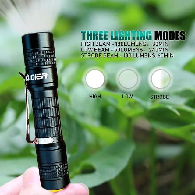 Alt view image 3 of 6 - 4 Pack Ultra Bright Compact EDC Keychain LED Flashlight 180lm Pocket Flashlight with Battery IPX7 Waterproof Tail Switch Flashlights for Camping, Hiking, Outdoor Activity Emergency Lighting