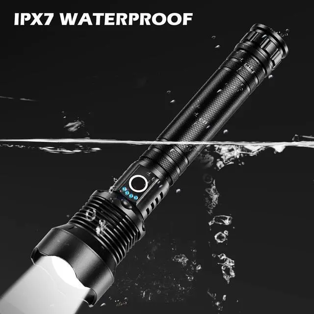 Alt view image 5 of 7 - BERCOL Rechargeable LED Flashlights High Lumens, Super Bright 900,000 Lumens Flashlight with 5 Modes & Waterproof, Powerful 10000mAh High Capacity Flash Light for Camping Emergencies - 2 Pack