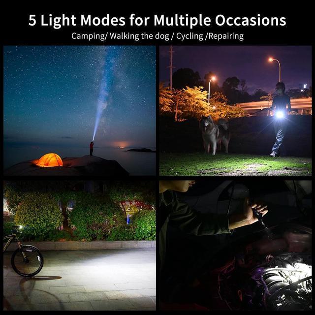Alt view image 6 of 7 - WUBEN L50 Rechargeable Flashlights, USB tactical flashlights 1200 high lumens, Super Bright IP68 Waterproof LED flashlights, EDC Pocket Flashlights 5 Modes for Emergency, Rescue, Inspection, Hunting