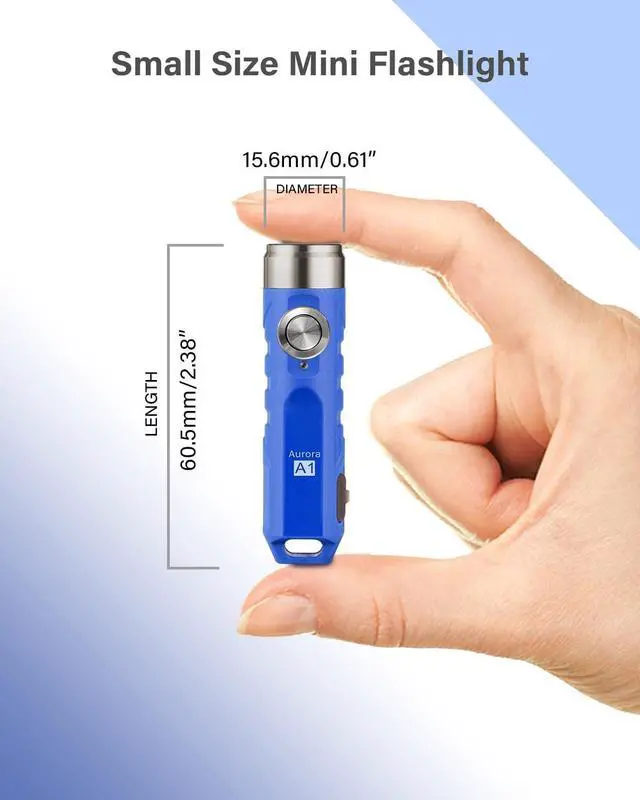 Alt view image 4 of 6 - RovyVon Aurora A1 G4 USB C Rechargeable Mini EDC Flashlight, Small Bright Keychain Flashlight 650 High Lumens, EDC Gadget with Clip for Camping, Hiking, Emergencies (Blue)