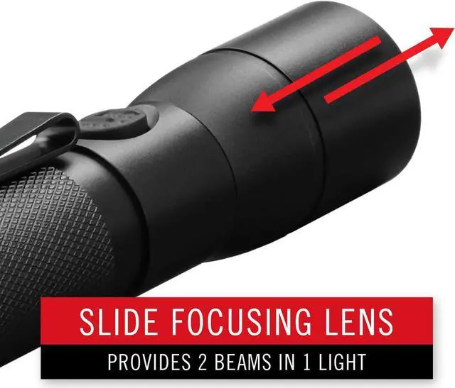 Alt view image 4 of 7 - COAST HX5 410 Lumen LED Flashlight, Pure Beam Focusing, Slide Focus, Pocket Clip, Weatherproof, Pocket Sized, Battery Included, Black.