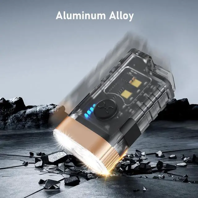 Alt view image 5 of 6 - LED Small Powerful EDC Flashlight, 365nm UV Black Light, Mini Led Flashlight 1500 LM, USB C Rechargeable Mini Keychain Flash Light with Clip, Tail Magnet, 9 Modes, Waterproof Pocket Flashlights 2 PC