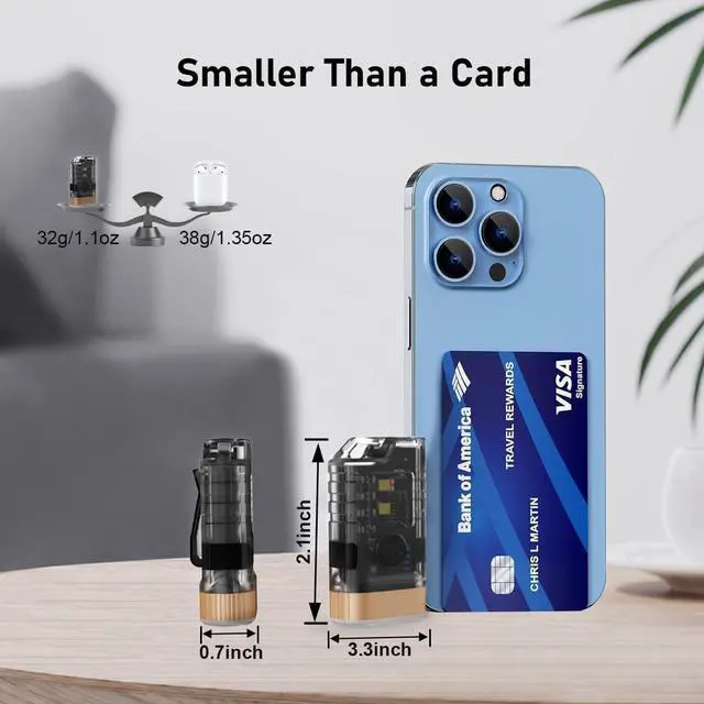 Alt view image 6 of 6 - LED Small Powerful EDC Flashlight, 365nm UV Black Light, Mini Led Flashlight 1500 LM, USB C Rechargeable Mini Keychain Flash Light with Clip, Tail Magnet, 9 Modes, Waterproof Pocket Flashlights 2 PC