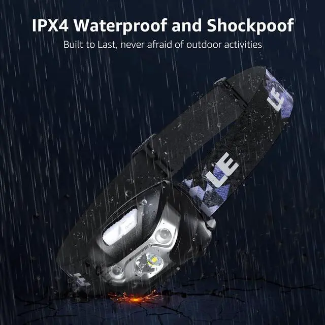 Alt view image 6 of 7 - Lighting Ever LED Headlamp Rechargeable 2 Packs - Super Bright Head Lamp with 5 Modes for Camping & Hiking Gear Essentials IPX4 Waterproof Headlight Flashlight with Red Light USB Cable Included