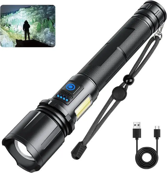 Main image of Cinlinso Flashlights High Lumens Rechargeable, 900,000 Lumens Super Bright Led Flashlight, 7 Modes with COB Light, IPX6 Waterproof, Handheld Powerful Flash Light for Huting, Camping, Emergecies