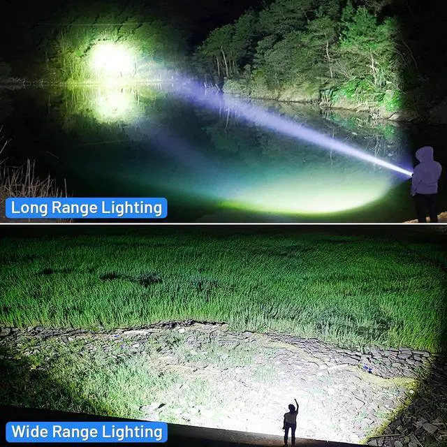 Alt view image 7 of 7 - Rechargeable 900,000 High Lumens Flashlights, Super Bright LED Flash Light as Powerbank with 5 Light Modes & IPX6 Waterproof, 5000mAh,12 Hours Long Life for Home, Camping, Outdoor