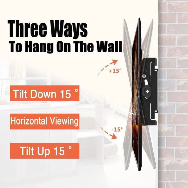 Alt view image 4 of 7 - Tilt TV Mount for Most 14-42 Inches Flat Curved Screen TVs and Monitor, Fit 22 24 27 32 39 40" Universal Slim Profile Wall Mount Bracket Loading 55lbs, Max VESA 250x210mm, Small TV Wall Mount