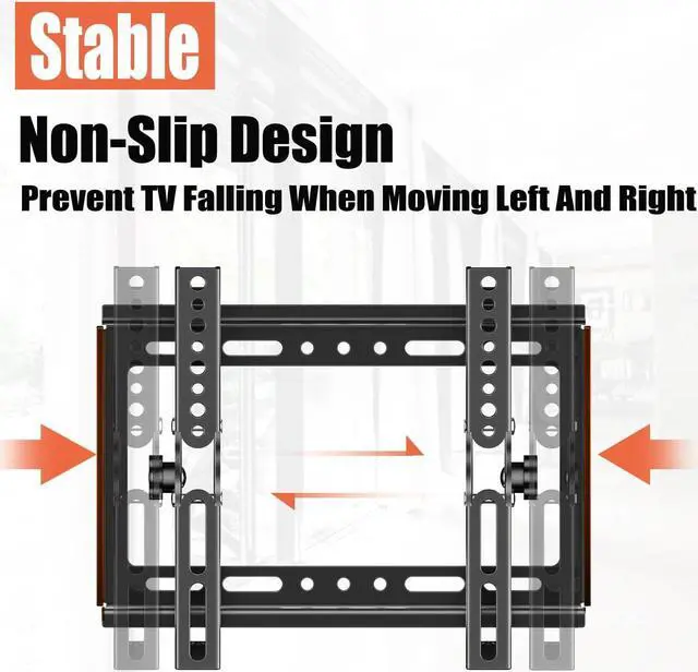 Alt view image 5 of 7 - Tilt TV Mount for Most 14-42 Inches Flat Curved Screen TVs and Monitor, Fit 22 24 27 32 39 40" Universal Slim Profile Wall Mount Bracket Loading 55lbs, Max VESA 250x210mm, Small TV Wall Mount