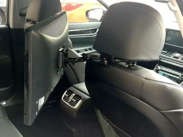 Alt view image 6 of 7 - Headrest Mount Bracket for TV & Monitor : All Sturdy Short Length Y-Shaped Metal Supports Added one More 95 mm Joint and Lift Off Type VESA Standard Steel Plate : Easy to Insert and Remove Way