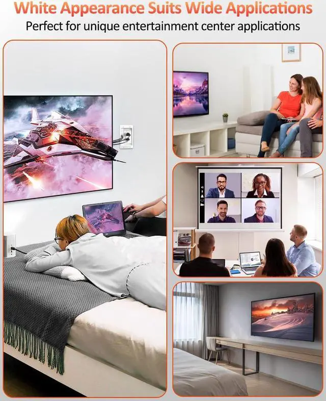 Alt view image 4 of 7 - Elecpow in Wall Cable Management Kit, Hide TV Power Cables & Low Voltage Wires Behind The Wall, Recessed Outlet for Wall Mounting TV