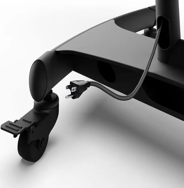 Alt view image 6 of 7 - Kanto MTM65PL Height Adjustable Mobile TV Stand with Adjustable Shelf for 37-inch to 65-inch TVs | Supports up to 80 lb (36 kg) Total | Integrated Cable Management | Black