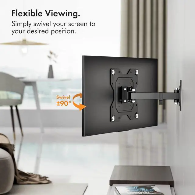 Alt view image 6 of 6 - VonHaus by Designer Habitat Cantilever TV Wall Mount Swivel Bracket for LCD Plasma TV (13 - 37") to Fit All VESA 75mm & 100mm + Extension Plates for Wider Spacings - New Slim Design