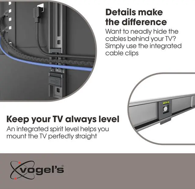 Alt view image 6 of 7 - Vogel's TVM 5405 Extremely Flat TV Wall Bracket for 32-77 inch TVs, Max. 165 lbs, TV Bracket max. VESA 400x400, Universally Compatible, Distance to The Wall only 0.59 inch