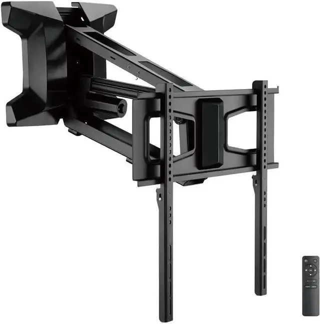 Main image of Monoprice Premium Pull-Down Above Fireplace TV Wall Mount Motorized Electric for 37" to 80" TVs up to 77lbs, Max VESA 600x400