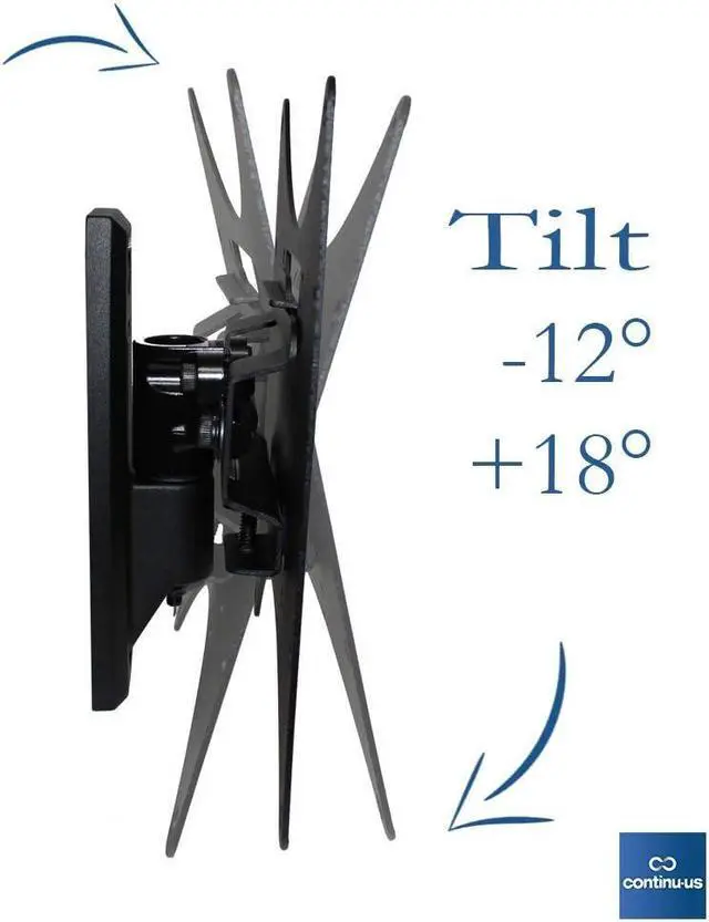 Alt view image 4 of 7 - TV Wall Mount for TVs up to 50" - Continu.us CTM-0200 Low Profile Television Tilt + Swivel Wall Bracket for Small TVs | Sits Flush to The Wall: Max Load 55lbs.