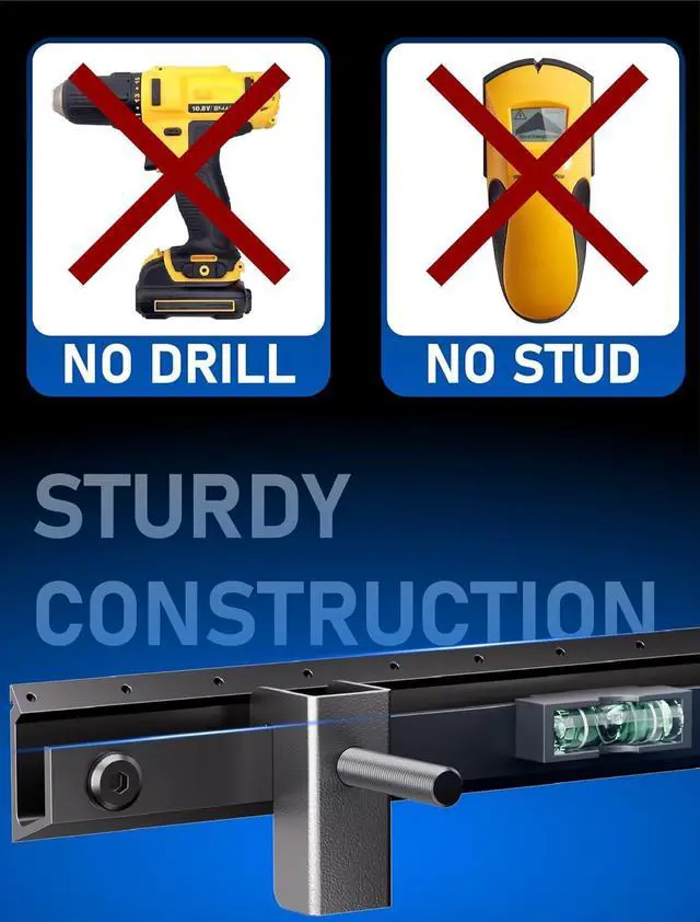 Alt view image 2 of 7 - No Stud TV Wall Mount,No Drill TV Mount for 22-55 in,Drywall Studless TV Wall Mount with Clear Instructions,Low Profile Hangsmart TV Mount with Sturdy Design,Easy to Install for Bedroom,Living Room