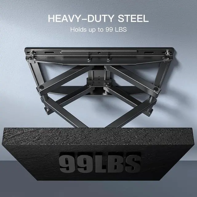 Alt view image 3 of 7 - PERLESMITH TV Wall Mount Full Motion for 32-65 Inch Flat Curved Screen TVs, TV Mount with Swivels Tilts Extension Dual Articulating Bracket Arms Supports up to 99 lbs Max VESA 400x400, PSMFK9