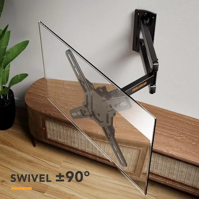 Alt view image 3 of 6 - Perlegear Full Motion TV Wall Mount Bracket for Most 13-42 Inch LED LCD Flat Curved Screen TVs & Monitors, Swivel Tilt Extension with Articulating Arms, Max VESA 200x200mm up to 44lbs