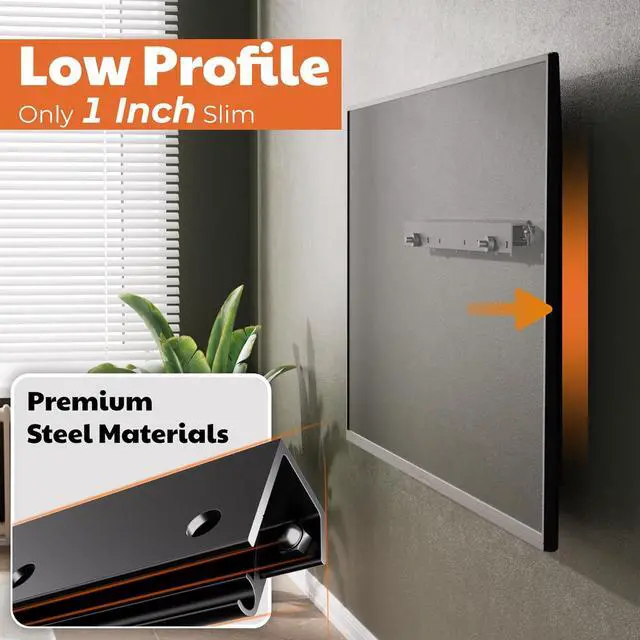 Alt view image 3 of 6 - No Stud TV Wall Mount for All Brand 22-55Inch TVs, Universal Studless TV Drywall Mount Bracket for Flat Screen TVs, Low Profile, Loading Capacity 100lbs, Vesa 200x100 to 400 x 400mm