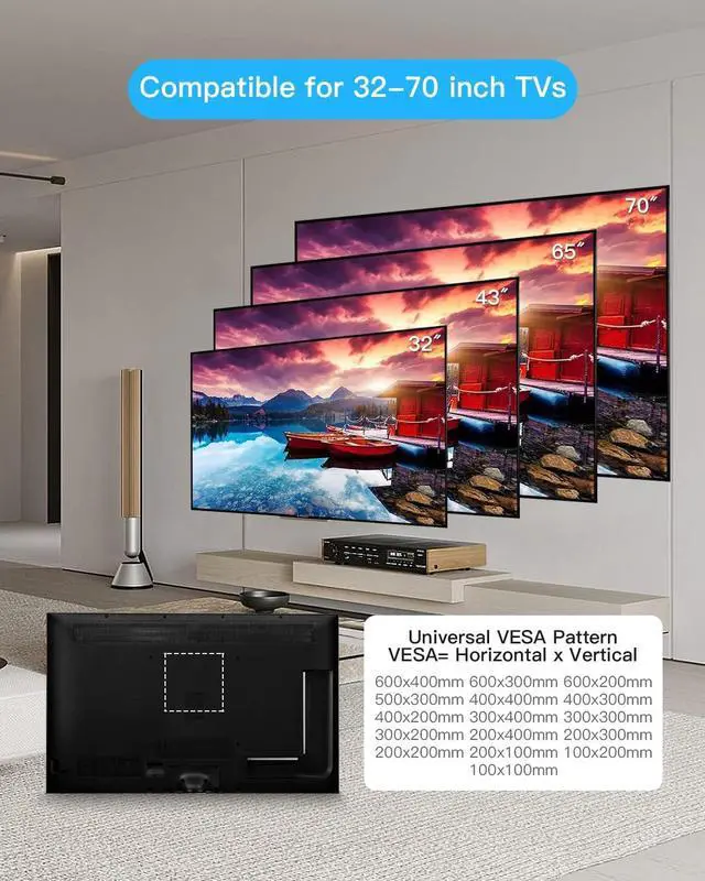 Alt view image 6 of 7 - Corner TV Wall Mount, Long Arm with 25.6 Inch Extension, Full Motion Swivel and Tilt Heavy Duty, 90 Degree Bracket, Fit 32-70'' TV, Load 77lbs, Max VESA 600x400mm, Fit 16'' Stud